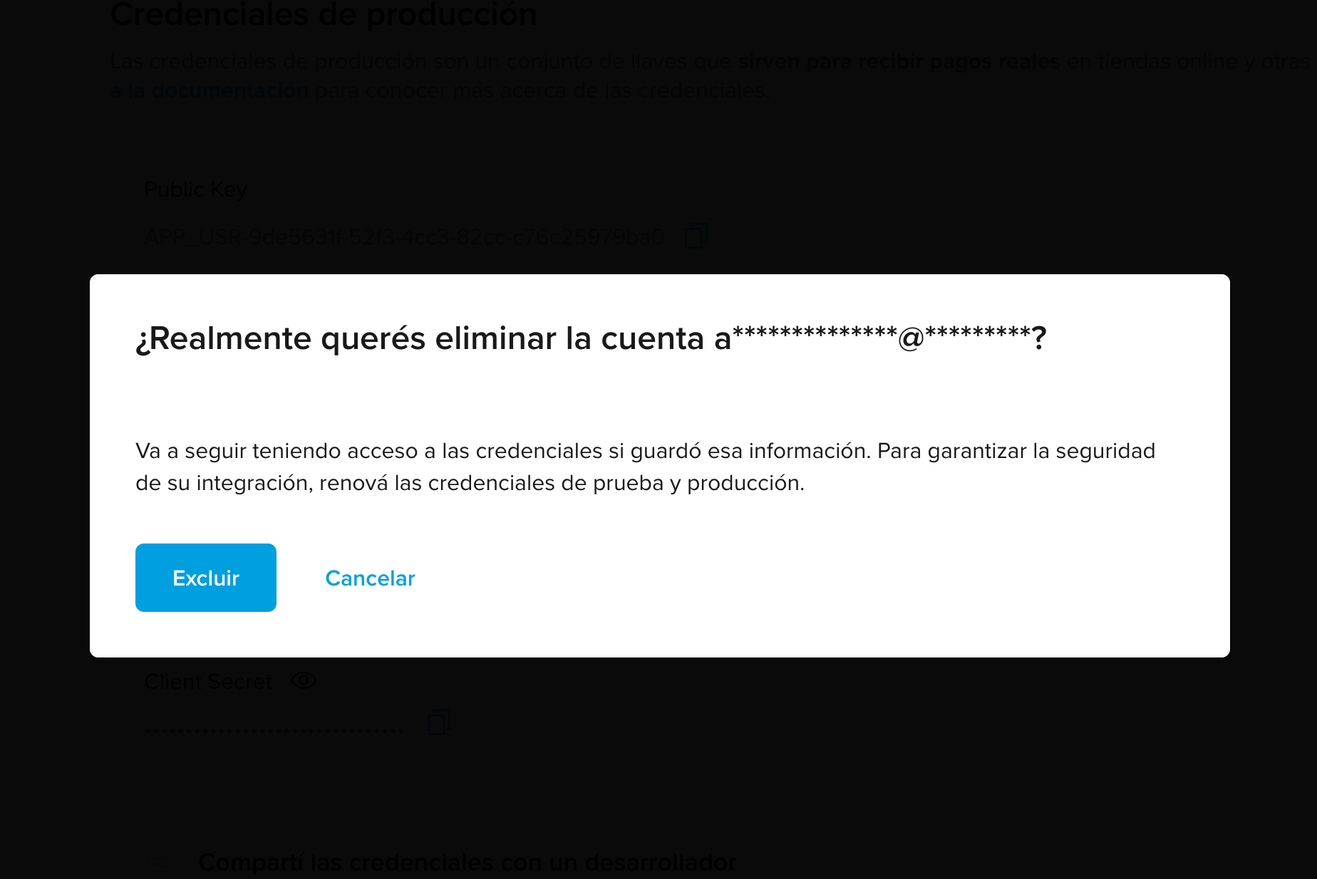 Modal de confirmación